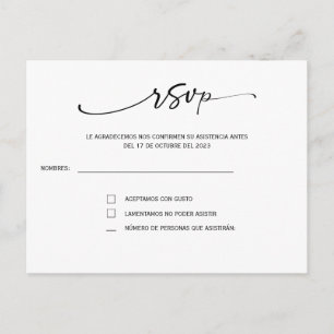 Rsvp en boda española postcard