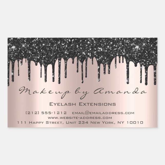 RSVP  Extension Makeup Beauty Salon Microblading Rectangular Sticker (Front)