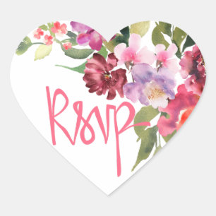 RSVP floral Heart Sticker