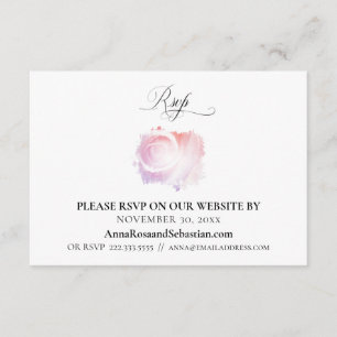 *~* RSVP Floral Rose Wedding Website Enclosure Card