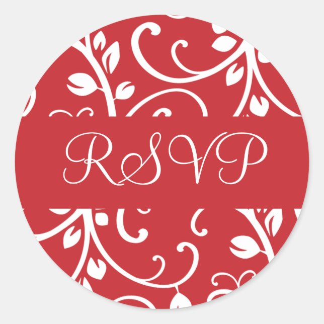 RSVP Floral Vine Envelope Sticker Seal (Front)
