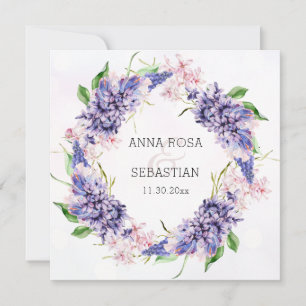*~* RSVP Floral Wreath Boho QR AR12 Wedding Invitation