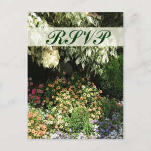 RSVP flower garden Invitation Postcard