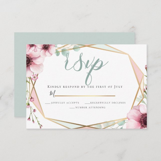 RSVP | Fresh Spring Flowers and Foliage Invitation (Front/Back)