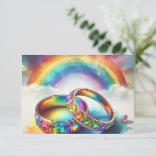RSVP Gay lesbian Rainbow Rings RSVP Invitation