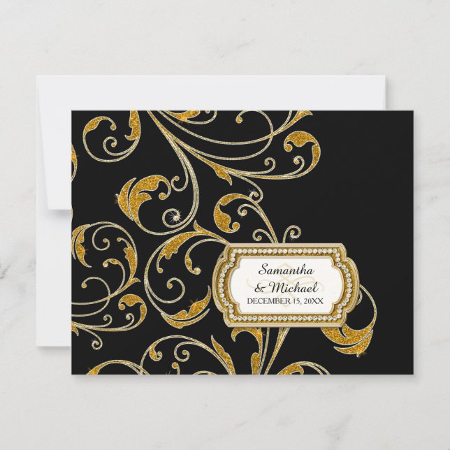 RSVP Glam Old Hollywood Regency Black Tie Event (Front)