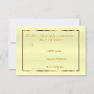 RSVP Gold and Pale Yellow Satin Card