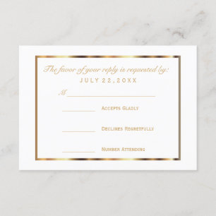 RSVP  Gold and White