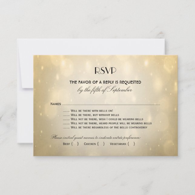 RSVP Gold Bokeh Card (Front)