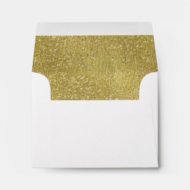 RSVP Gold Glitter Star on Any Colour Envelope (Back (Bottom))
