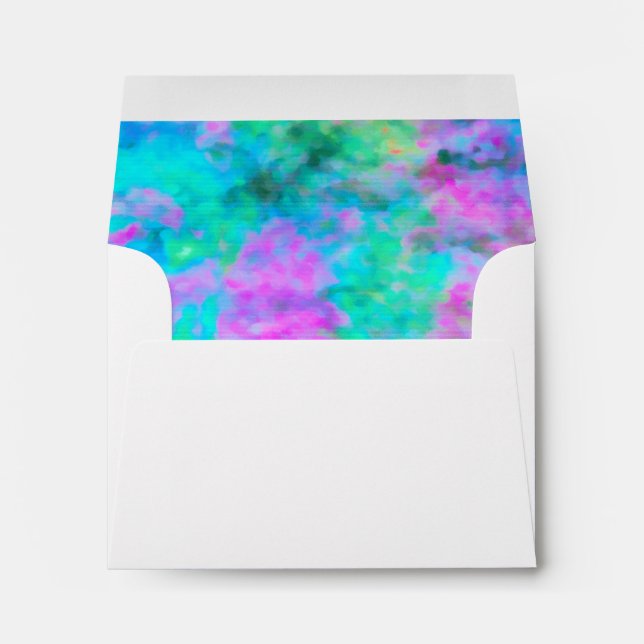 RSVP Gold Star Abstract Design Blue Envelope (Back (Bottom))