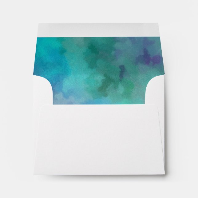 RSVP Gold Star Abstract Design Blue Envelope (Back (Bottom))