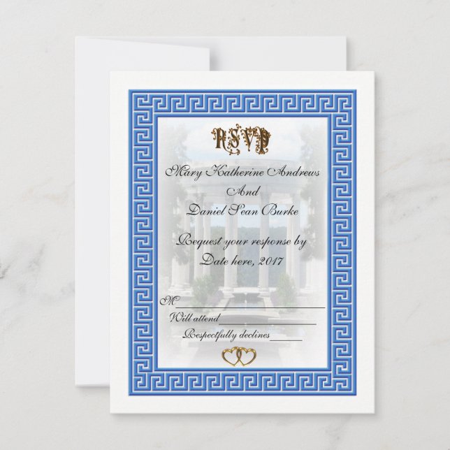 RSVP Greek Key design Card (Front)