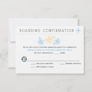 RSVP Hibiscus Flower Boarding Pass Card