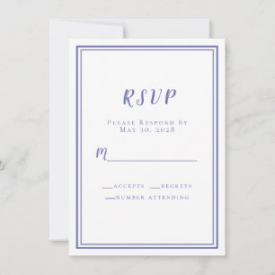 RSVP Invitation Cards Periwinkle Blue Chic Wedding