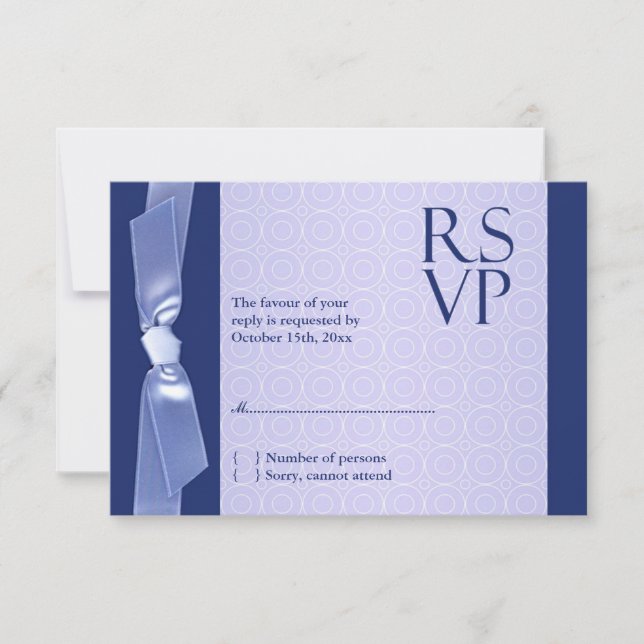 RSVP Jewish Wedding Ribbon Card (Front)