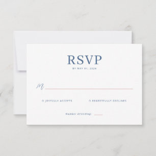 RSVP Joyfully Accepts Navy Coral Minimalist Card