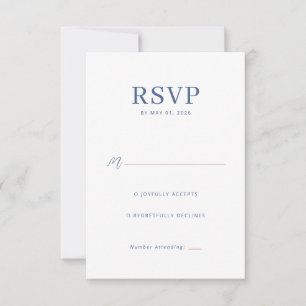 RSVP Joyfully Accepts Navy Serif Card