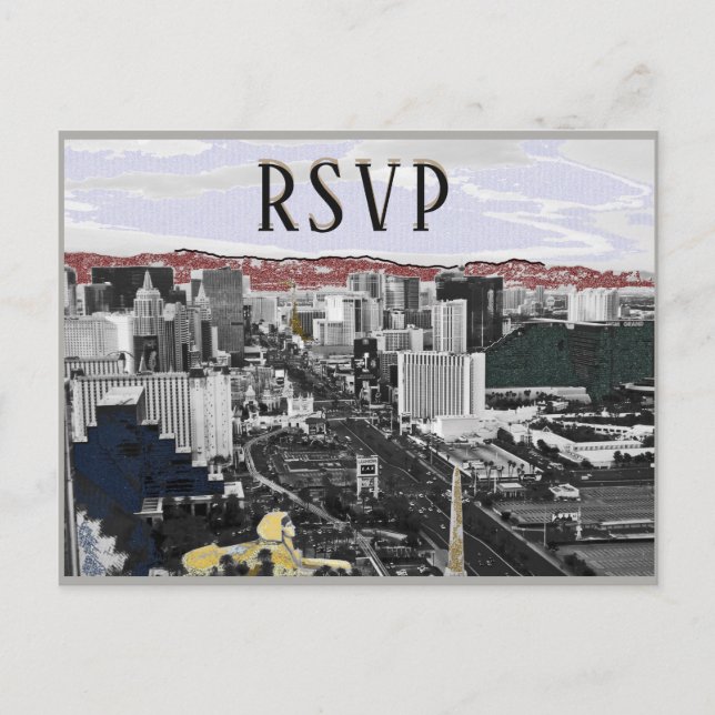 RSVP Las Vegas Event Modern Invitation Postcard (Front)