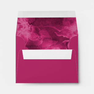 RSVP Magenta Pink Watercolor Flowers Envelopes