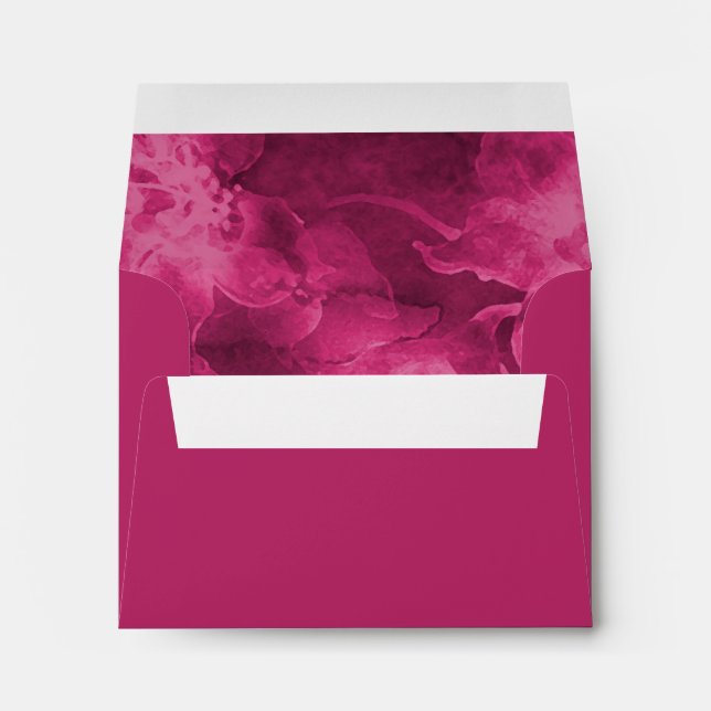 RSVP Magenta Pink Watercolor Flowers Envelopes (Back (Bottom))