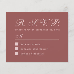 RSVP Marsala Simple Budget Wedding Response Card