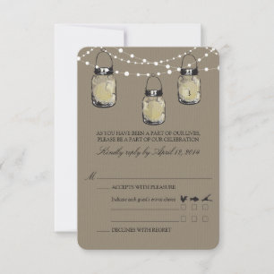 RSVP Mason Jar Wedding Card