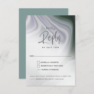RSVP MEAL CHOICE   Dusty Jade and Violet Abstract