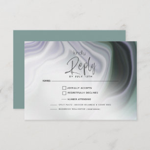 RSVP MEAL CHOICE   Dusty Jade and Violet Abstract 