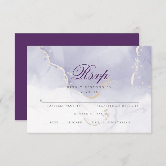 RSVP Meal Choice  |  Lilac Watercolor  Wash (Front/Back)
