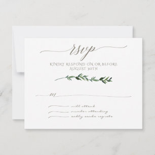 RSVP Minimalist Modern Leaf Leaves Art Typography