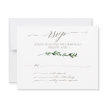 RSVP Minimalist Modern Leaf Leaves Art Typography