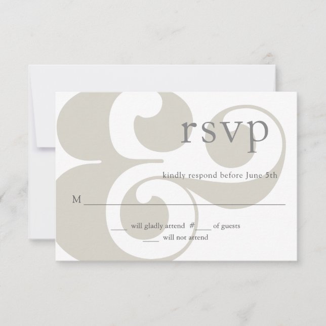RSVP -  modern ampersand design Card (Front)