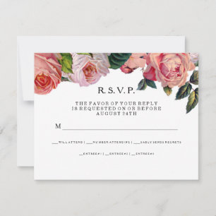 RSVP MODERN Chic Wide Stripes w Vintage Roses