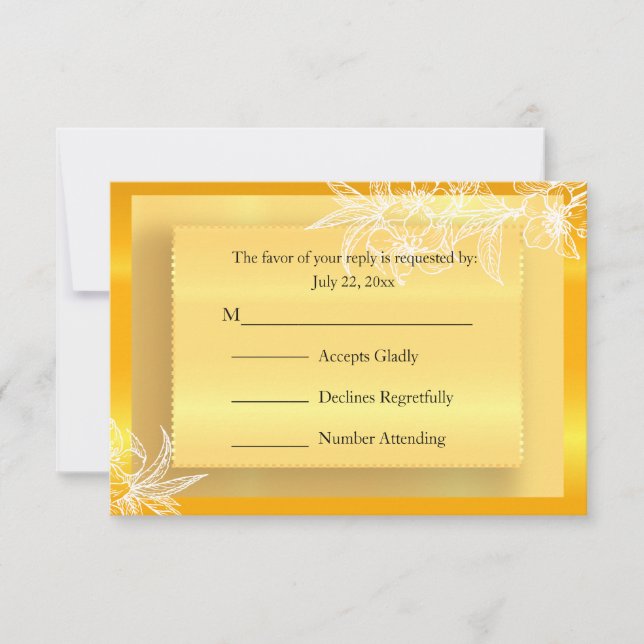 RSVP Modern Marigold Yellow & White Floral Stamp (Front)