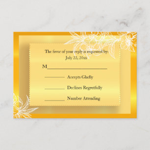 RSVP Modern Marigold Yellow & White Floral Stamp Card