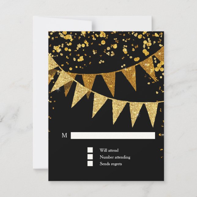 RSVP Modern Pennant Banner w Glitter Confetti (Front)