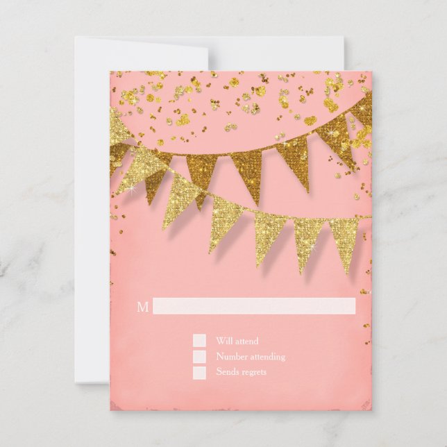 RSVP Modern Pennant Banner w Glitter Confetti (Front)
