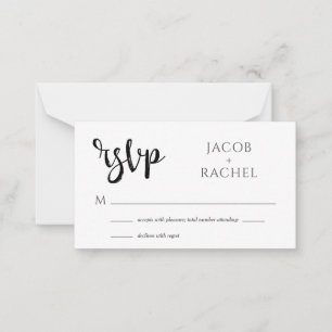 RSVP Modern Script Generic Wedding RSVP Card