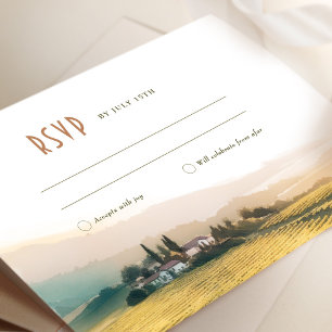 RSVP Napa Valley Watercolor Vineyards Wedding Invitation