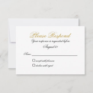 RSVP No Entrée Faux Gold Card