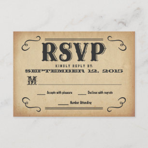 RSVP Old West Rustic Wedding Reply Card