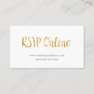 RSVP Online Card with Gold Pineapples & Script