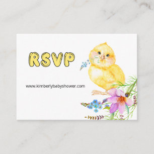 RSVP Online Little Chick Baby Shower Website Encl Enclosure Card