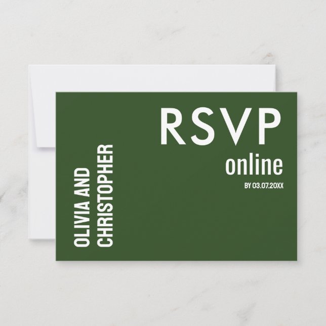 RSVP online Minimalist Bold  with QR code  Card (Front)