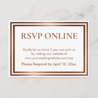 RSVP Online Simple Elegant Copper on White