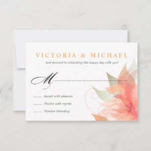 RSVP - Orange Ice White Wedding 2 Card