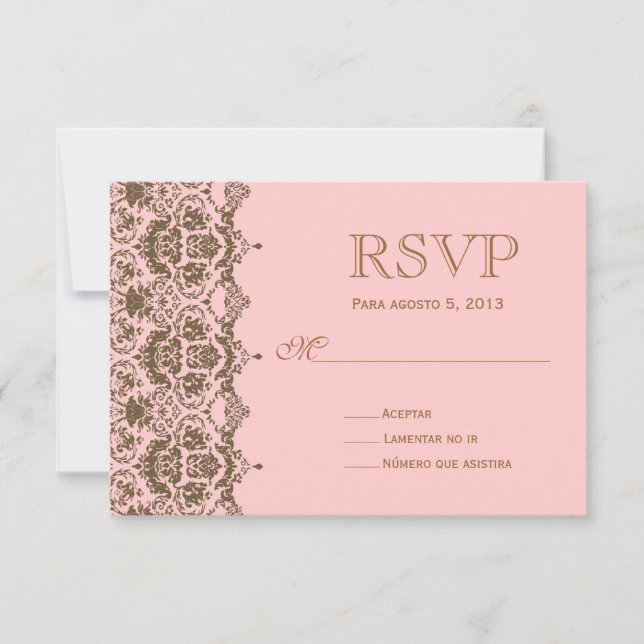 RSVP para boda en español / Wedding Rsvp (Front)