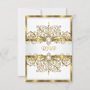 RSVP Pearls White Gold Elegant Birthday Party