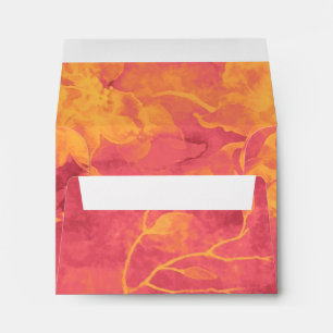 RSVP Pink and Orange Watercolor Flowers Allover Envelopes